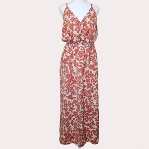 PROMESA LUSH CORAL MAXI DRESS ADJUSTABLE SPAGHETTI STRAPS SIZE LARGE EUC